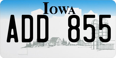 IA license plate ADD855