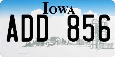 IA license plate ADD856