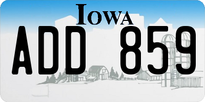 IA license plate ADD859