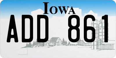 IA license plate ADD861