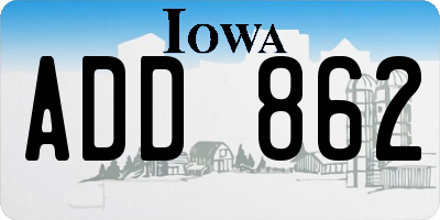 IA license plate ADD862