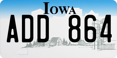 IA license plate ADD864