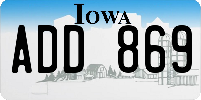 IA license plate ADD869
