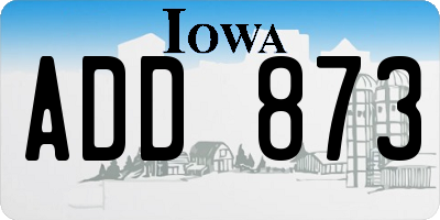 IA license plate ADD873