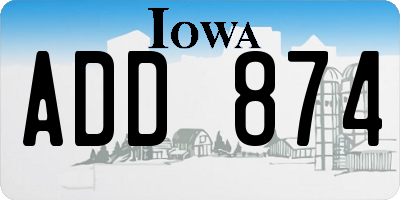 IA license plate ADD874