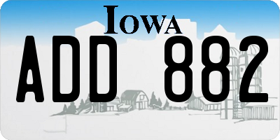 IA license plate ADD882