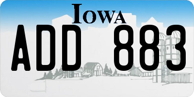 IA license plate ADD883