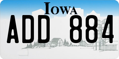 IA license plate ADD884