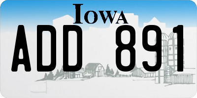 IA license plate ADD891