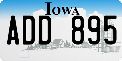 IA license plate ADD895