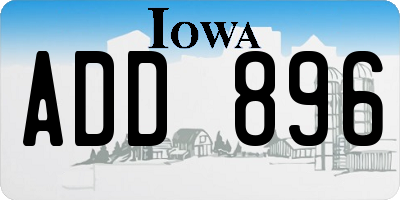 IA license plate ADD896