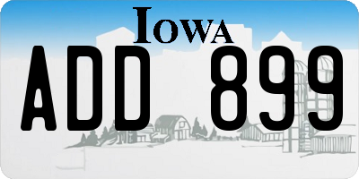 IA license plate ADD899