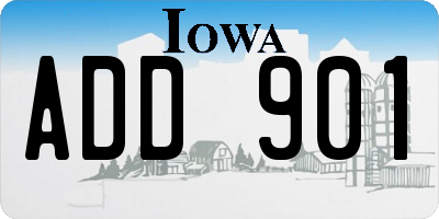 IA license plate ADD901