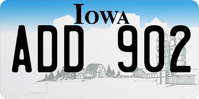 IA license plate ADD902