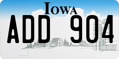 IA license plate ADD904