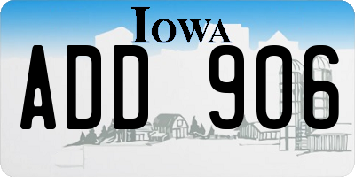 IA license plate ADD906