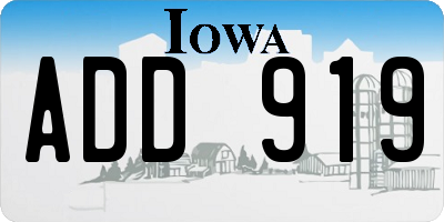 IA license plate ADD919