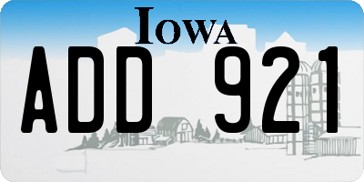 IA license plate ADD921