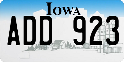 IA license plate ADD923