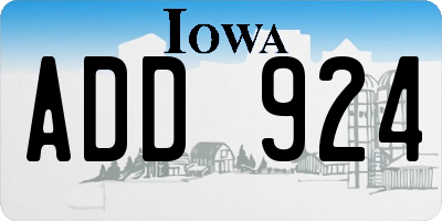 IA license plate ADD924