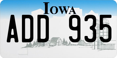 IA license plate ADD935