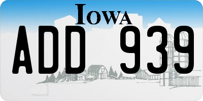 IA license plate ADD939