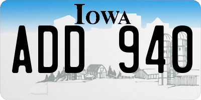 IA license plate ADD940