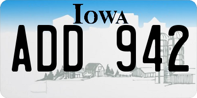 IA license plate ADD942