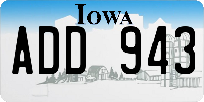 IA license plate ADD943