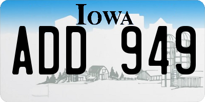 IA license plate ADD949