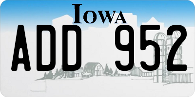 IA license plate ADD952