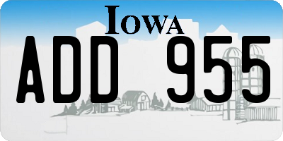 IA license plate ADD955
