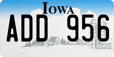 IA license plate ADD956