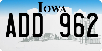 IA license plate ADD962