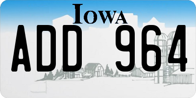 IA license plate ADD964