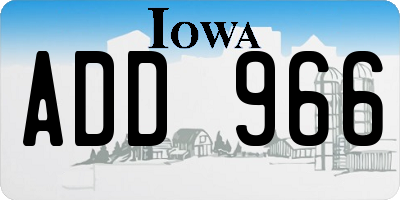 IA license plate ADD966