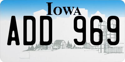 IA license plate ADD969