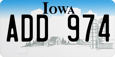 IA license plate ADD974
