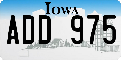 IA license plate ADD975