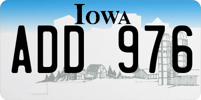 IA license plate ADD976