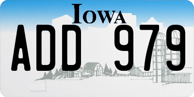 IA license plate ADD979