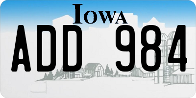 IA license plate ADD984