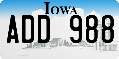 IA license plate ADD988