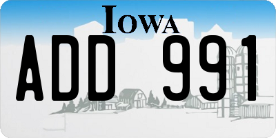 IA license plate ADD991