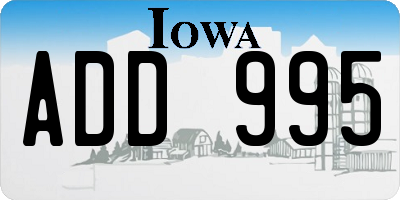 IA license plate ADD995