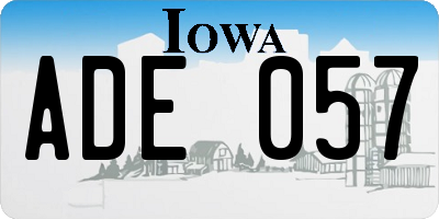 IA license plate ADE057