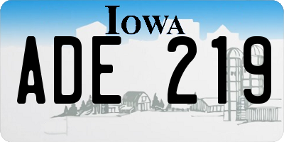 IA license plate ADE219