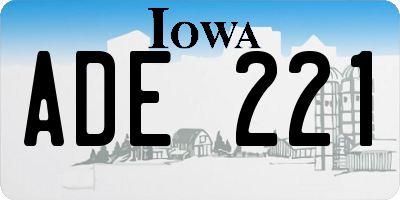 IA license plate ADE221