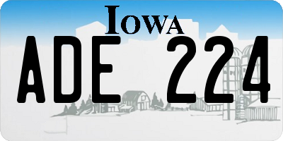 IA license plate ADE224