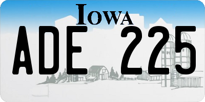IA license plate ADE225